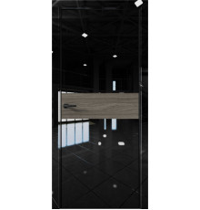 Межкомнатная дверь Платина Pt5 AL Black Edition Crystall Black/Дуб миндаль