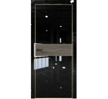 Межкомнатная дверь Платина Pt5 AL Gold Edition Crystall Black/Дуб миндаль