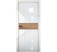 Межкомнатная дверь Платина Pt5 AL Gold Edition Crystall White/Дуб натуральный