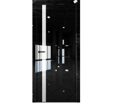 Межкомнатная дверь Платина Pt7 AL Black Edition Crystall Black/Белый лакобель