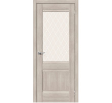 Межкомнатная дверь с экошпоном Прима-3.1 Cappuccino Veralinga/White Сrystal
