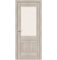 Межкомнатная дверь с экошпоном Прима-3.1 Cappuccino Veralinga/White Сrystal