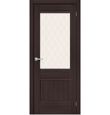 Межкомнатная дверь с экошпоном Прима-3.1 Wenge Veralinga/White Сrystal