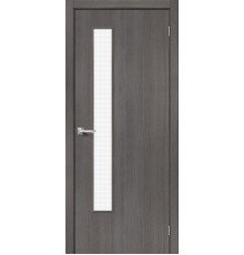Межкомнатная дверь с экошпоном Браво-9 Grey Melinga/Wired Glass 12,5