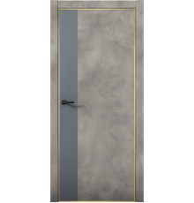 Межкомнатная дверь Плутоний Pu6 AL Gold Edition Бетон Loft/Антрацит