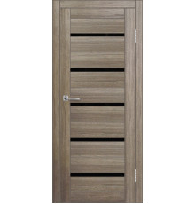 Межкомнатная дверь ДП DIM I-1 Taupe Wood Lacobel Black