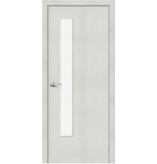 Межкомнатная дверь с экошпоном Браво-9 Bianco Veralinga/Wired Glass 12,5