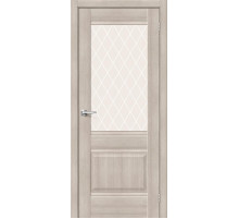Межкомнатная дверь с экошпоном Прима-3 Cappuccino Melinga/White Сrystal