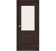 Межкомнатная дверь с экошпоном Прима-3 Wenge Melinga/White Сrystal