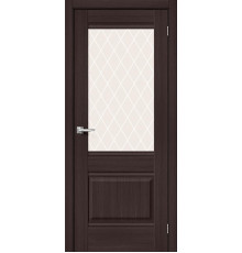 Межкомнатная дверь с экошпоном Прима-3 Wenge Melinga/White Сrystal