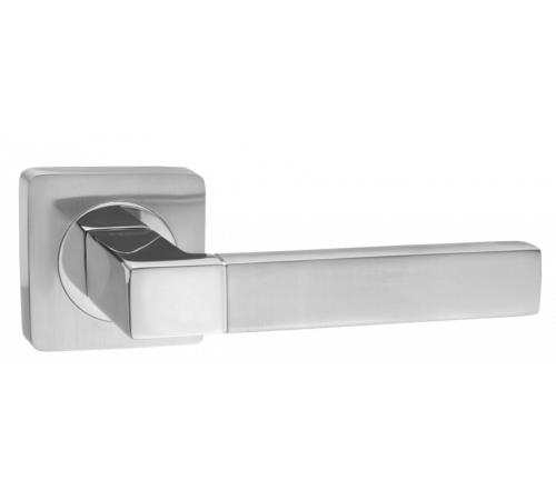 Дверная ручка Милан на квадратной розетке (INDH 51-02, SC/CP хром матовый/ хром блестящий)