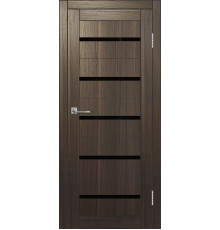 Межкомнатная дверь ДП DIM I-1 Choco Wood Lacobel Black