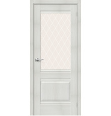 Межкомнатная дверь с экошпоном Прима-3 Bianco Veralinga/White Сrystal