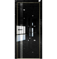 Межкомнатная дверь Платина Pt7 AL Gold Edition Crystall Black/Зеркало