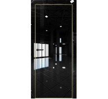 Межкомнатная дверь Платина Pt7 AL Gold Edition Crystall Black/Черный лакобель