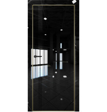 Межкомнатная дверь Платина Pt7 AL Gold Edition Crystall Black/Черный лакобель