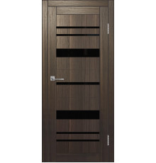 Межкомнатная дверь ДП DIM I-16 Choco Wood Lacobel Black