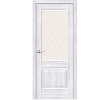 Межкомнатная дверь с экошпоном Прима-3 Riviera Ice/White Сrystal