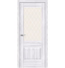 Межкомнатная дверь с экошпоном Прима-3 Riviera Ice/White Сrystal