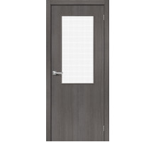 Межкомнатная дверь с экошпоном Браво-7 Grey Melinga/Wired Glass 12,5