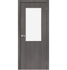Межкомнатная дверь с экошпоном Браво-7 Grey Melinga/Wired Glass 12,5