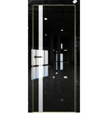 Межкомнатная дверь Платина Pt7 AL Gold Edition Crystall Black/Белый лакобель