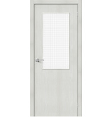 Межкомнатная дверь с экошпоном Браво-7 Bianco Veralinga/Wired Glass 12,5