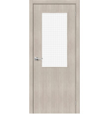 Межкомнатная дверь с экошпоном Браво-7 Cappuccino Melinga/Wired Glass 12,5