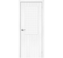 Межкомнатная дверь с экошпоном Браво-7 Snow Melinga/Wired Glass 12,5