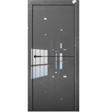 Межкомнатная дверь Платина Pt2 AL Black Edition Crystall Gray