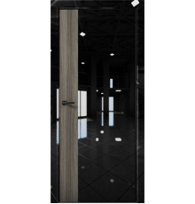 Межкомнатная дверь Платина Pt6 AL Black Edition Crystall Black/Дуб миндаль