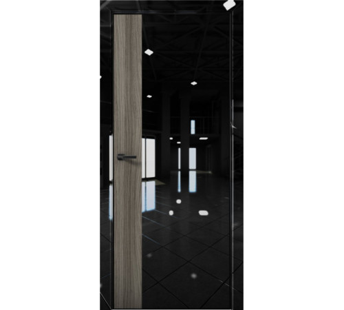 Межкомнатная дверь Платина Pt6 AL Black Edition Crystall Black/Дуб миндаль Межкомнатная дверь Платина Pt6 AL Black Edition Crystall Black/Дуб миндаль