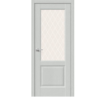 Межкомнатная дверь с экошпоном Неоклассик-33 Grey Wood/White Сrystal