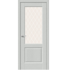 Межкомнатная дверь с экошпоном Неоклассик-33 Grey Wood/White Сrystal