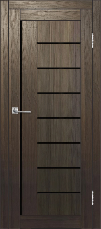 Межкомнатная дверь ДП DIM I-17 Choco Wood Lacobel Black
