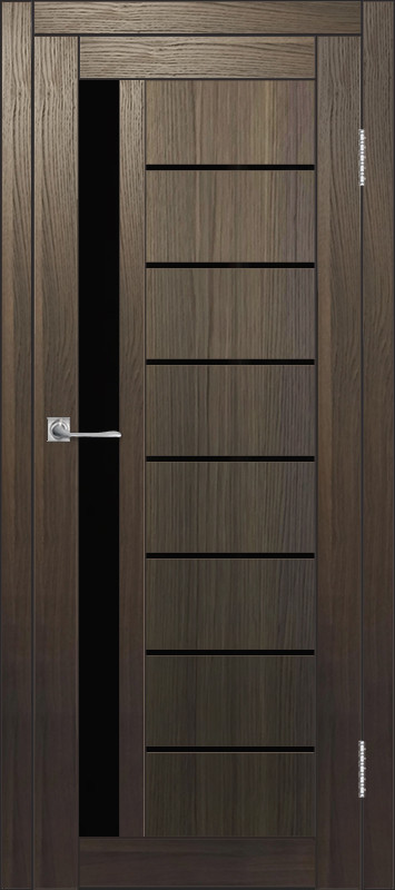 Межкомнатная дверь ДП DIM I-2 Choco Wood Lacobel Black