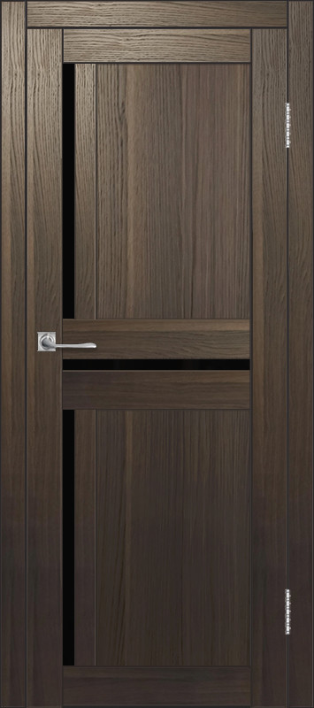 Межкомнатная дверь ДП DIM I-5.1 Choco Wood Lacobel Black