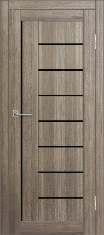 Межкомнатная дверь ДП DIM I-17 Taupe Wood Lacobel Black