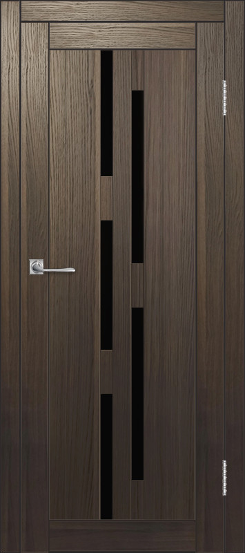 Межкомнатная дверь ДП DIM I-4 Choco Wood Lacobel Black