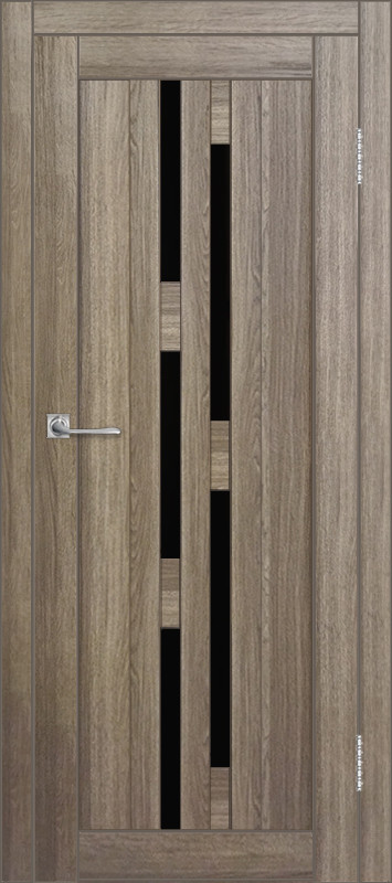 Межкомнатная дверь ДП DIM I-4 Taupe Wood Lacobel Black