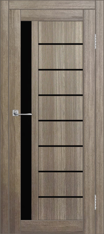 Межкомнатная дверь ДП DIM I-2 Taupe Wood Lacobel Black