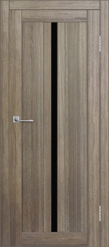 Межкомнатная дверь ДП DIM I-9 Taupe Wood Lacobel Black