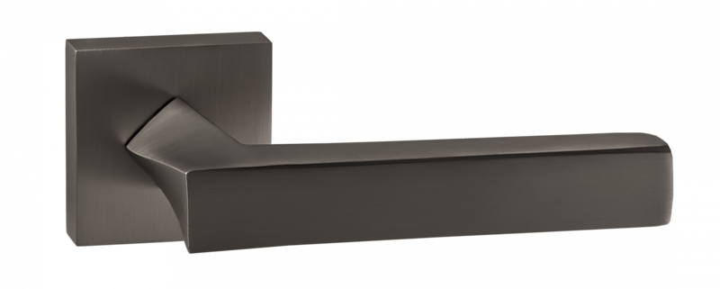 Дверная ручка Равенна на квадратной розетке (INDH 302-03, MBN мат. черный никель)