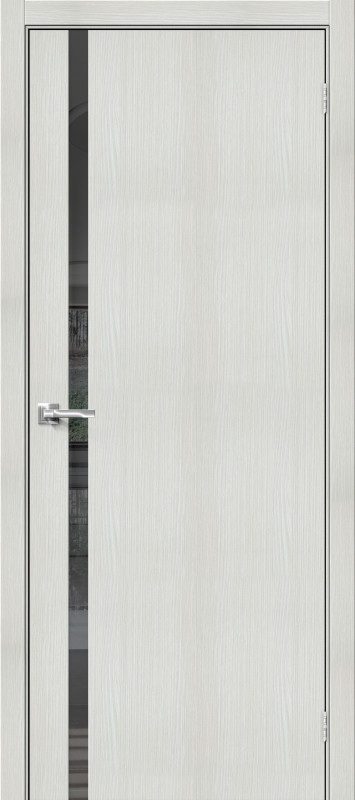 Межкомнатная дверь с экошпоном Браво-1.55 Bianco Veralinga/Mirox Grey