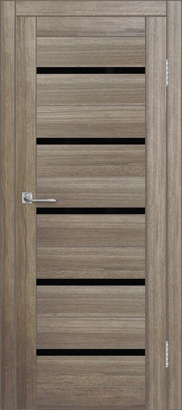 Межкомнатная дверь ДП DIM I-1 Taupe Wood Lacobel Black