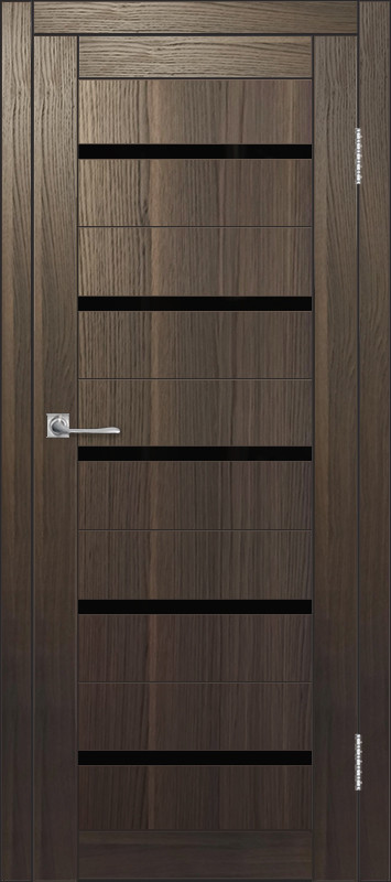 Межкомнатная дверь ДП DIM I-1 Choco Wood Lacobel Black