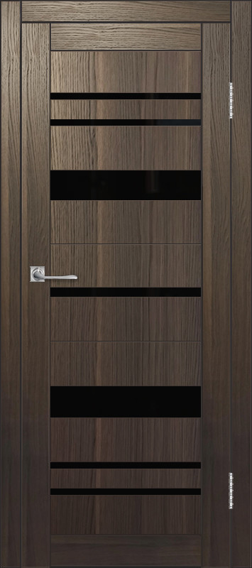 Межкомнатная дверь ДП DIM I-16 Choco Wood Lacobel Black