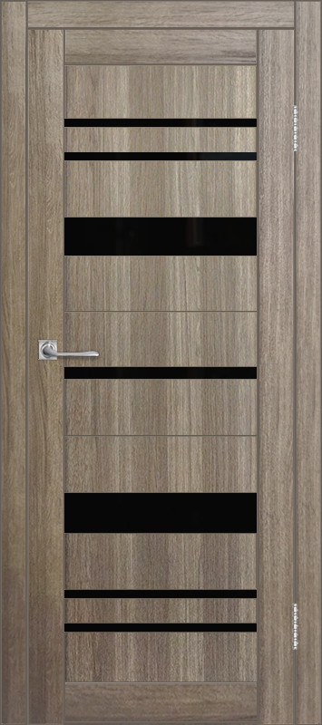 Межкомнатная дверь ДП DIM I-16 Taupe Wood Lacobel Black