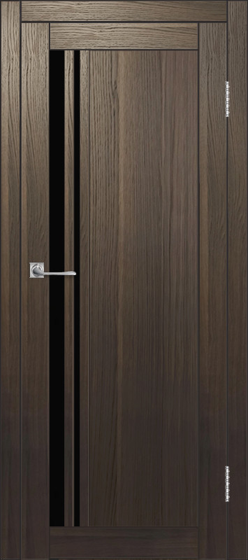 Межкомнатная дверь ДП DIM I-19.1 Choco Wood Lacobel Black