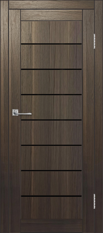 Межкомнатная дверь ДП DIM I-3 Choco Wood Lacobel Black